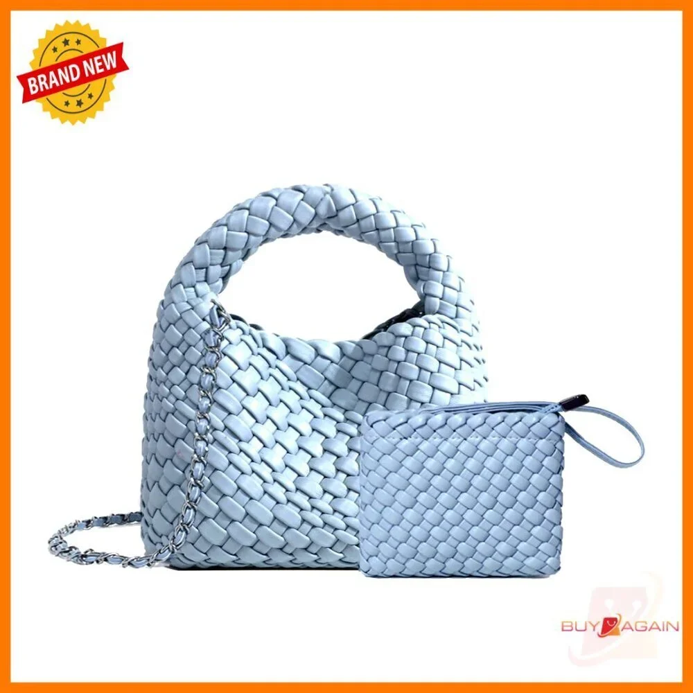 Mini Vegan Leather Tote Bag with Chain Strap, Adjustable Crossbody Shoulder